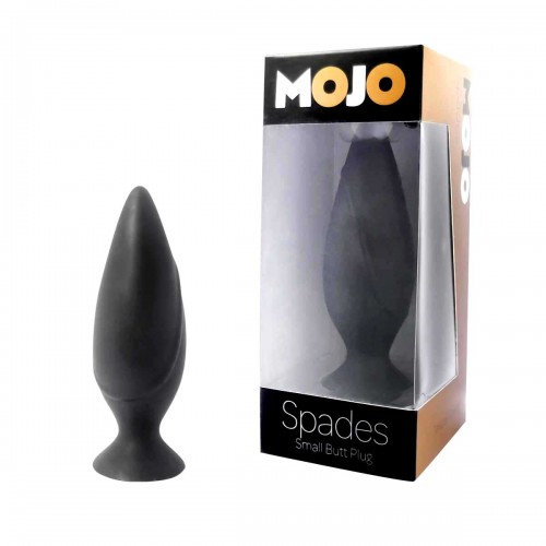 Черная большая анальная пробка Mojo Spades Large Butt Plug - 12 см.