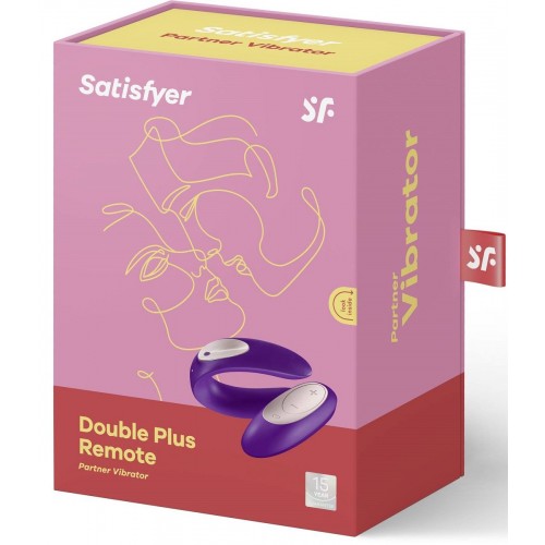 Фиолетовый вибратор для пар Satisfyer Double Plus Remote с пультом ДУ во Владивостоке