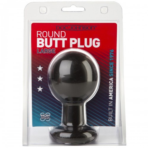 Круглая черная анальная пробка Classic Round Butt Plugs Large - 12,1 см. во Владивостоке